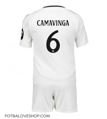 Real Madrid Eduardo Camavinga #6 Dětské Domácí Dres 2024-25 Krátký Rukáv (+ trenýrky)